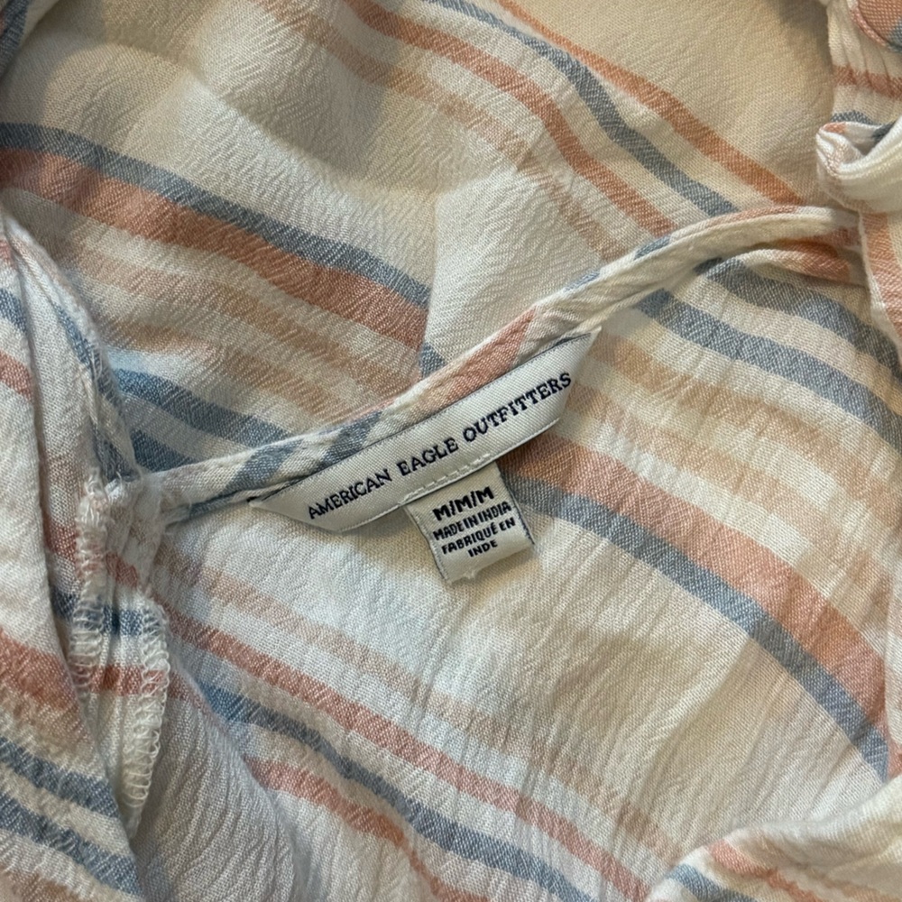 American Eagle Outfitters Striped Ruffle Romper - Picture 3 of 4